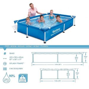 56401 BW Каркасный прямоугольный бассейн BestWay 221х150х43см