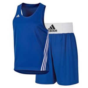 Форма боксерская Adidas подростковая (майка + шорты) синяя